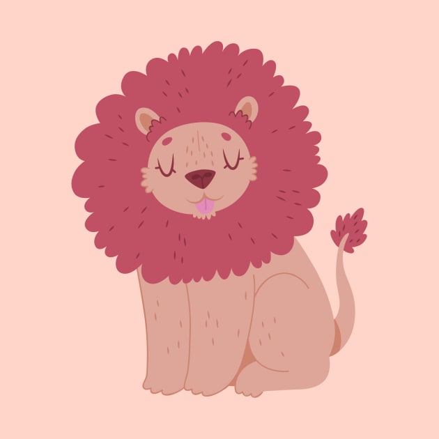 Pink Lion by clairestamper