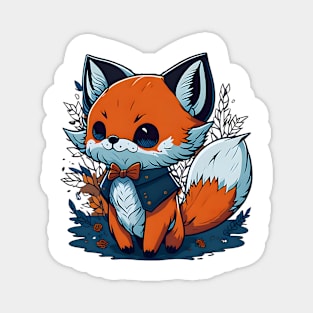 Kawaii Adorable Cartoon Dapper Fox Design Magnet