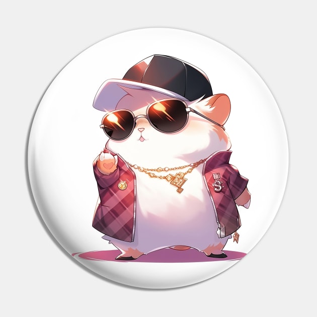 Thug Life Hamster: Rollin' with Attitude Pin by Iron Creek