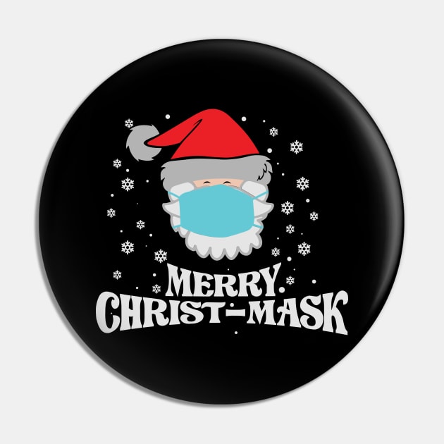 Merry Christ-mask funny quarantined Christmas gift Pin by BadDesignCo