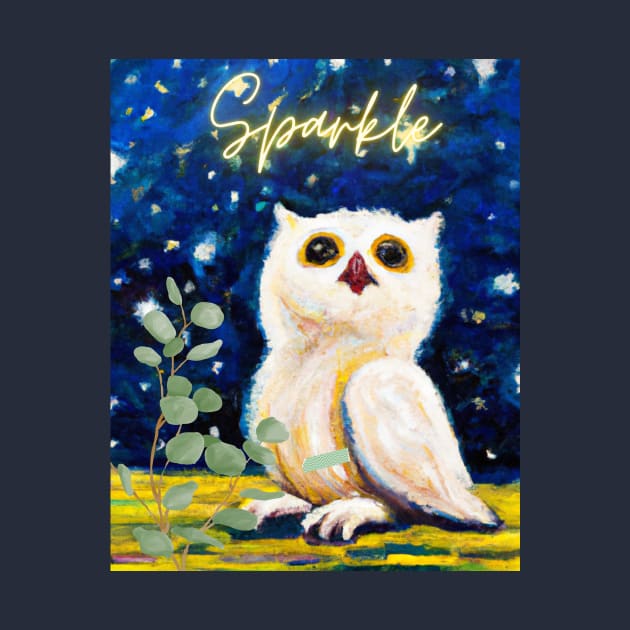 Mesmerizing Owl Artwork - A Starry Night's Guardian by Karen Ankh Custom T-Shirts & Accessories