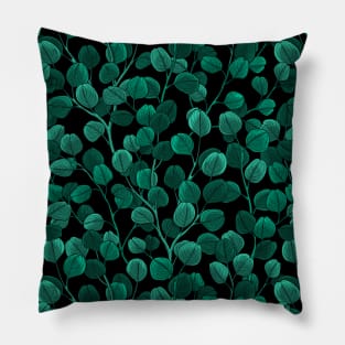 Eucalyptus on black Pillow