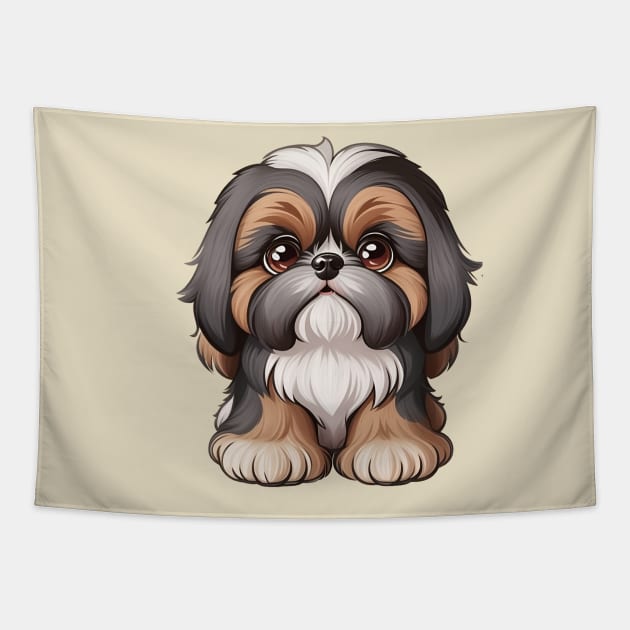 Shih-Tzu puppy Tapestry by irfankokabi