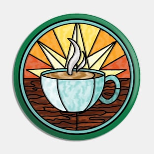 Coffee Stained Glass Pin