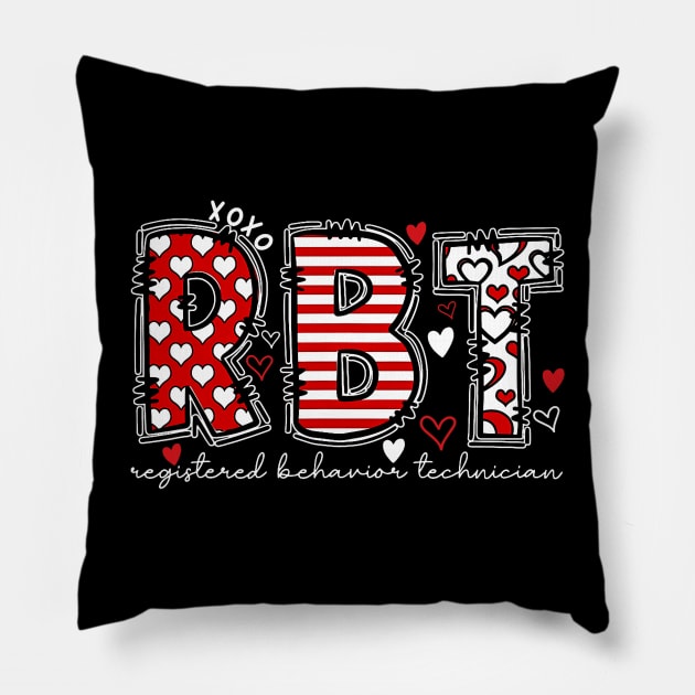 RBT Registered Behavior Technician Valentines ABA Therapist Pillow by Neldy