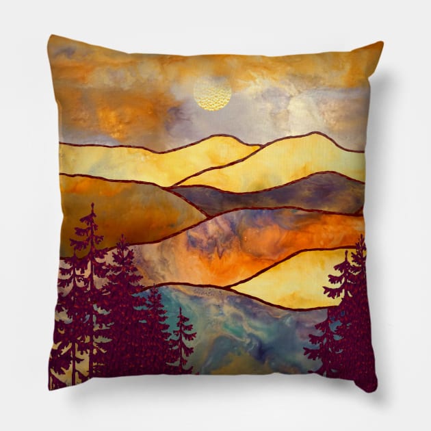 Mountain view landscape 1 Pillow by redwitchart