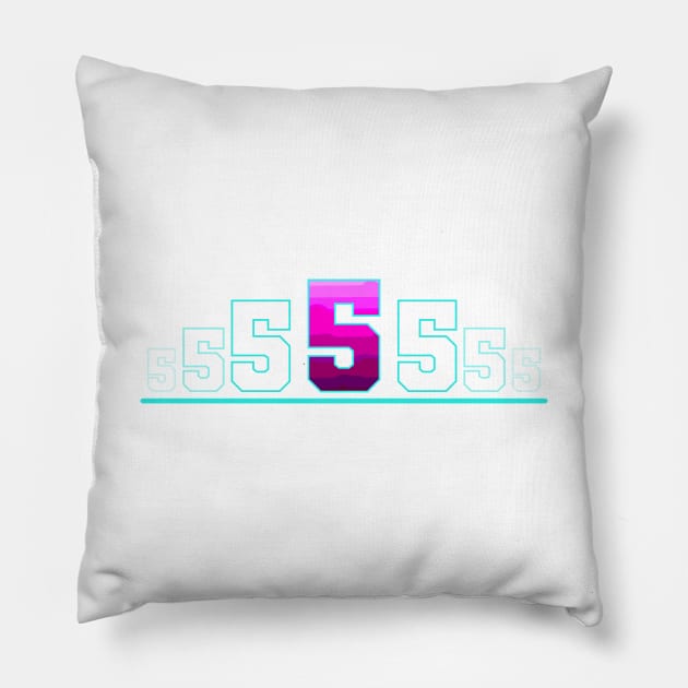 Number 5 Pillow by T-Shirts Zone