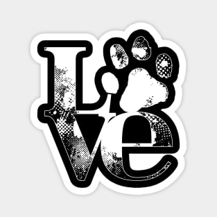 Love Dogs Paw For Heart Magnet