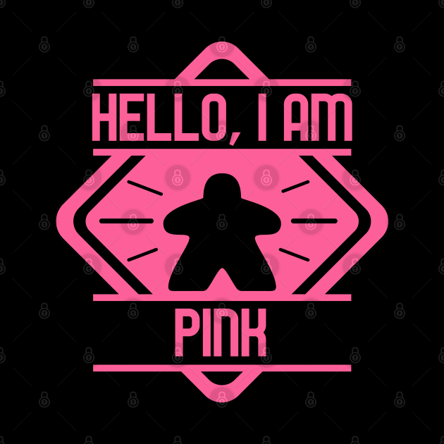 Hello I am Pink Meeple Board Games Addict by pixeptional