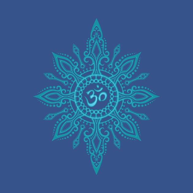 Intricate Blue Yoga Om Star by jeffbartels