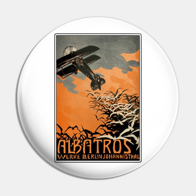 Albatros WWI German Aircraft Maker Advertising Poster Pin by Naves