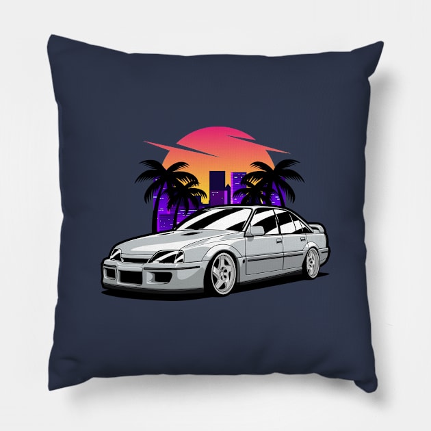 Silver Omega Carlton Retro Style Pillow by KaroCars