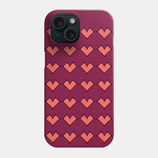 Red Gothic Square Hearts Phone Case