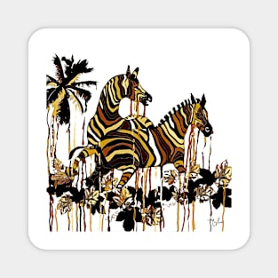 ZEBRA: Autumn Zebras Abstract Magnet