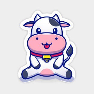 Cute Cow Sitting Magnet