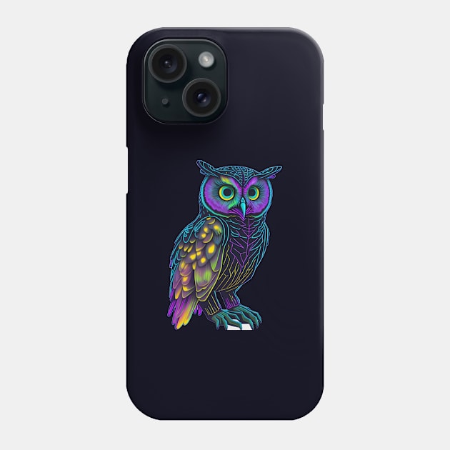 Holographic colorful  cute owl Phone Case by halazidan