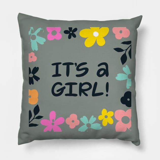 i t' s a girl ! Pillow by busines_night