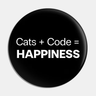 Cats + Code = Happiness Pin