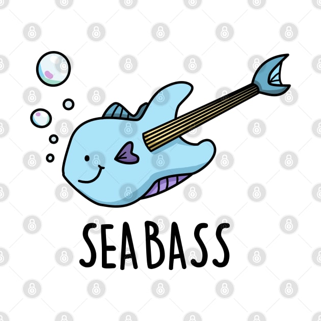 Sea Bass Cute Fish Bass Guitar Pun by punnybone