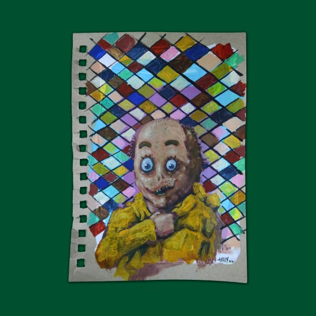 Half Man Half Duck | DuckMan Yellow Raincoat Goblin | Lowbrow Pop Surreal Art | Horror Masterpiece | Original Oil Painting By Tyler Tilley (tiger picasso) by Tiger Picasso