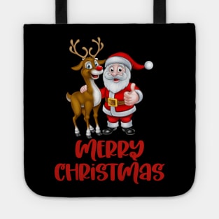 Christmas Approaching Santa Claus, Deer Tote