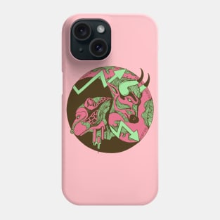 Pink Mint Bull and Bear Phone Case