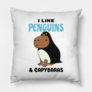 I Like Penguins and Capybaras Pillow