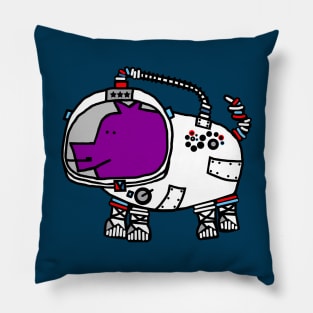 Astronaut Space Pilot Sci Fi Purple Pig Pillow