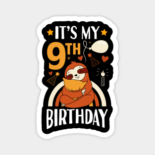 It's My 9th Birthday Sloth Magnet