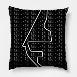 Abu Dhabi  - F1 Circuit - Black and White Pillow