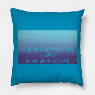 Internal perception-cool blue Pillow