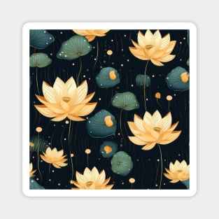 Serenity Blooms: Timeless Lotus Flower Pattern Magnet