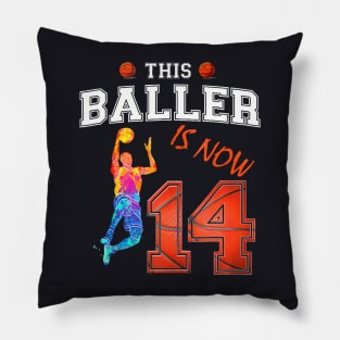 This Basketball Baller Is Now 14 Years Old Happy My Birthday Pillow