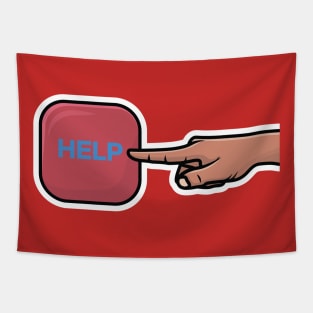 Human Hand Showing Help Sign Board Sticker vector illustration. People hands with various gestures sticker vector design. People objects icon concept. Tapestry