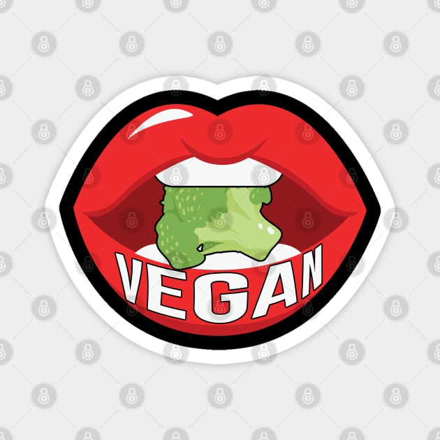 Vegan Lips Broccoli Magnet by MZeeDesigns