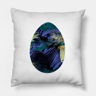 Easter egg - textured blue smears isolated on white background. Watercolor colorful textured painting. Design for background, cover and packaging, Easter and food illustration, greeting card. Pillow