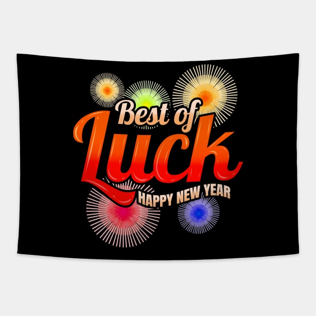 Best Of Luck Fireworks Happy New Year Tapestry by SinBle