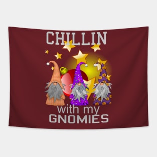 Chillin With My Gnomies Funny Christmas Shirt Tapestry