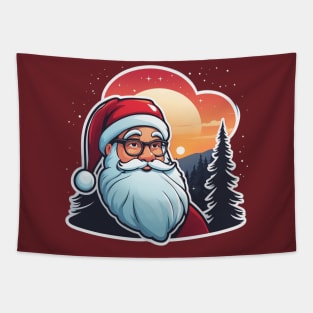 sunset deep with papa noel Tapestry