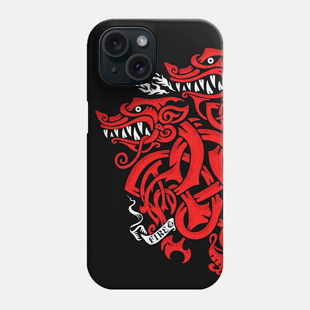 Triple-headed dragon knot Phone Case by Narwen