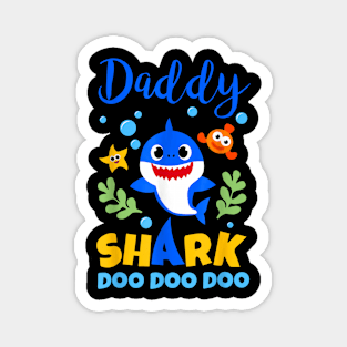 Daddy Papa Of The Shark Birthday Family Matching Birthday Magnet