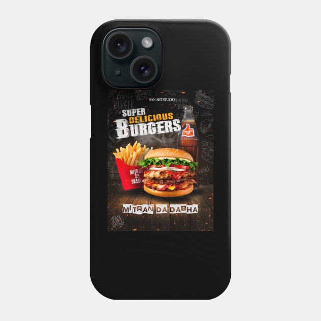 Burger and Fries Phone Case by SAN ART STUDIO 