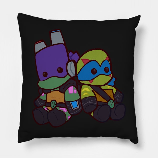 tiny disaster twins Pillow by lillastarr