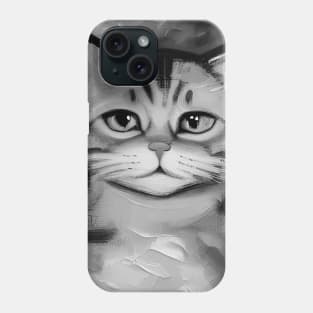 Cat Portrait (Black and White) Phone Case