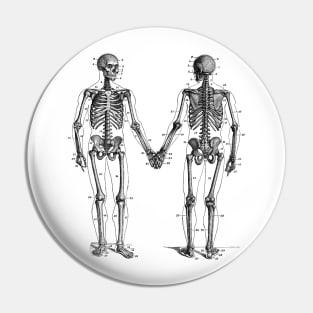 Skeletons Holding Hands Pin