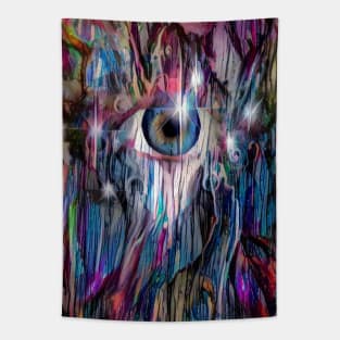 Eye in colorful space Tapestry