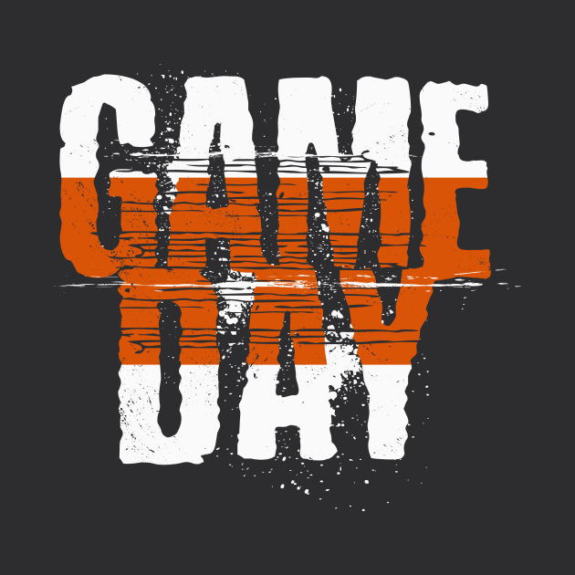 Orange Gameday // Grunge Vintage Football Game Day Burnt by SLAG_Creative