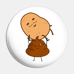 Funny Food Potato and Poop Design Pin