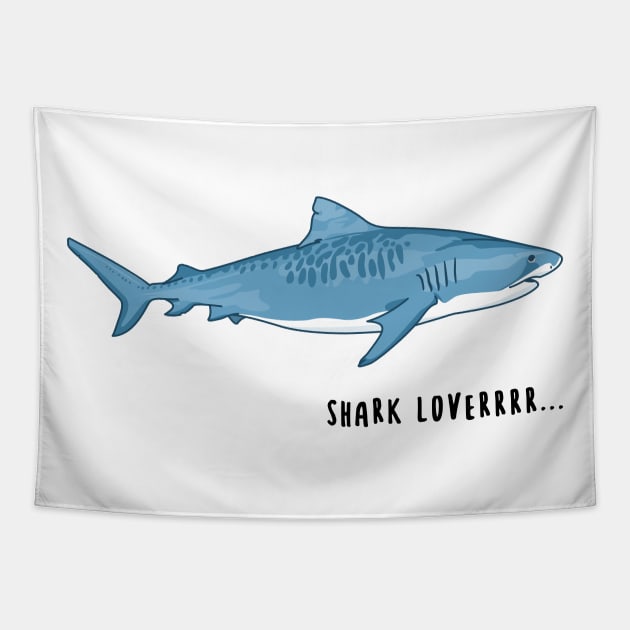 Shark lover Tapestry by Little Red Giant