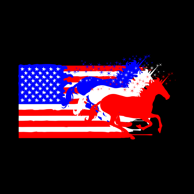 4th of July American unicorn flag by Mandz11